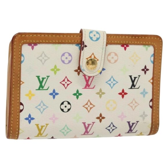 LOUIS VUITTON Multicolor Portefeuille Viennois Wallet White M92987 Auth 130787 - Picture 1 of 16